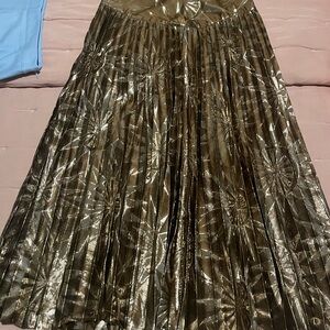 Scotch & Soda Metallic Gold A-Line Skirt